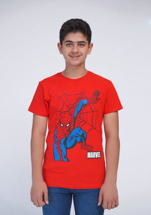 RED SPIDER MAN GRAPHIC T SHIRT