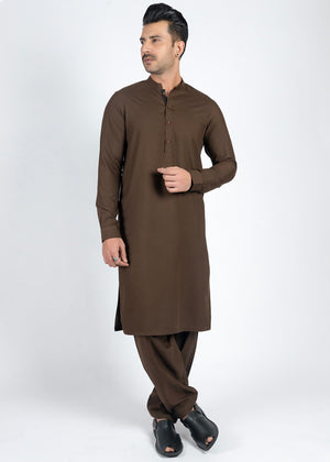 Janab - Shalwar Kameez, Wash & Wear, Brown