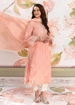 Amna Arshad - Shalina peachy pink shirt duppata