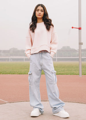 Pink Cropped Sweatshirt