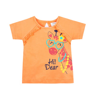 Orange Giraffe Girls T-Shirt