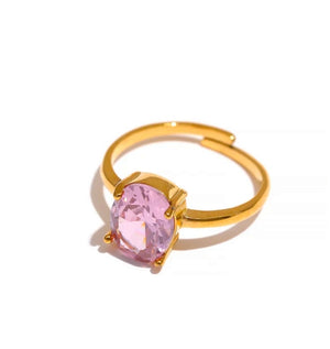 Pink  Luxury Cubic Zirconia Ring