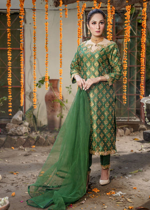 Pehnawa By Rida - Shamrock Green Suit