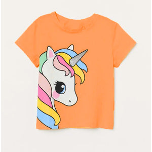 Orange Unicorn T-Shirt