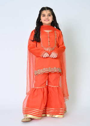 Orange Gharara Suit