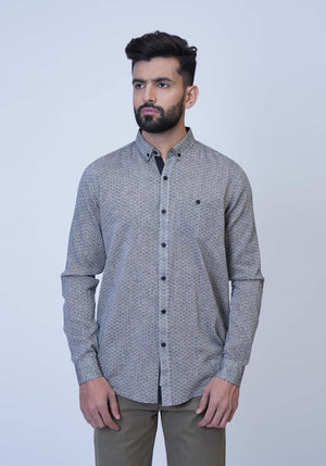 Charcoal Textured Button Down Shirt