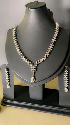 Silver Zircons Necklace