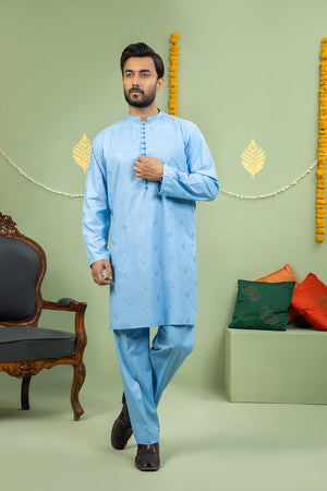 Sky Blue Embroidered Kurta Pant