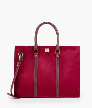 Burgundy suede laptop bag