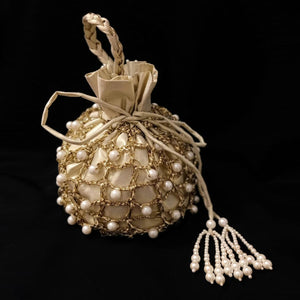Zar - Gota Crochet Potli Bag- Golden