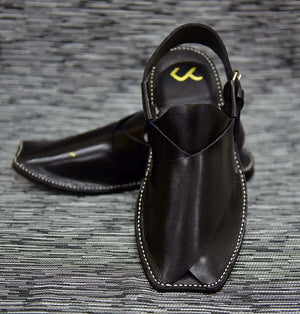 Kurta Corner - Leather Sandal 013 - Black