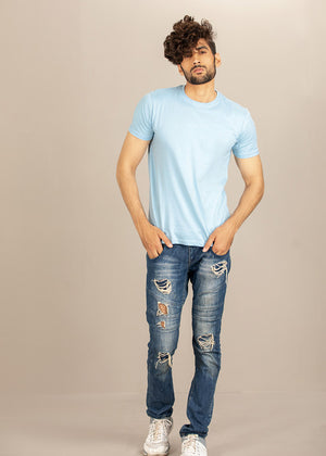 Kun Clothing - Light Blue T-shirt Slim Fit (Men) - KUN MTS- 003