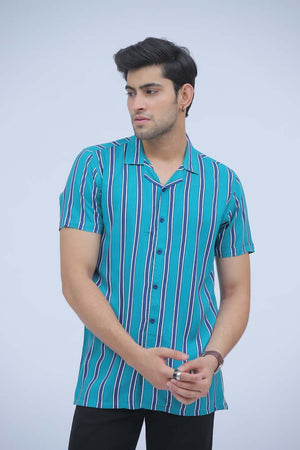 AQUA STRIPED CASUAL SHIRT