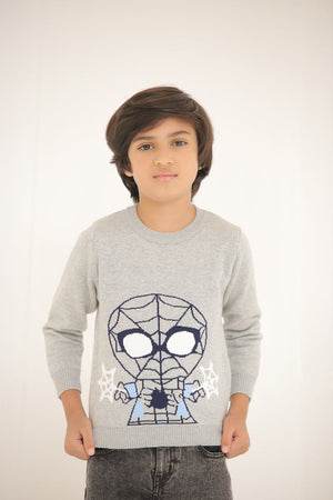 GRAY CARTOON SWEATER