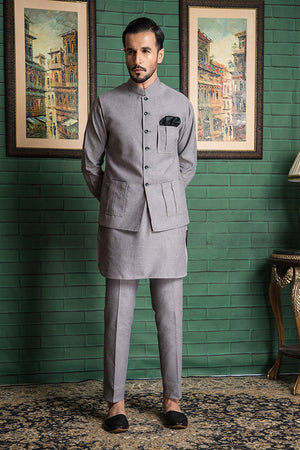 Light grey cotton waistcoat for men