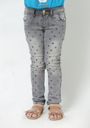 Grey Printed Denim