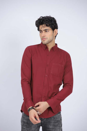 MAROON BUTTON DOWN SHIRT