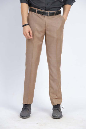 TEXTURED LIGHT BROWN DRESS PANT