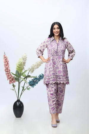 2-PC Printed Dhanak Shirt with Printed Trouser CPM-3-291