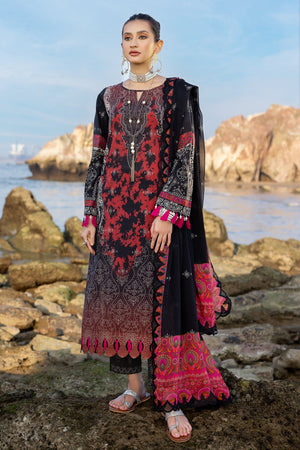 3-Pc Unstitched Printed Lawn with Embroidered Chiffon Dupatta PM4-19