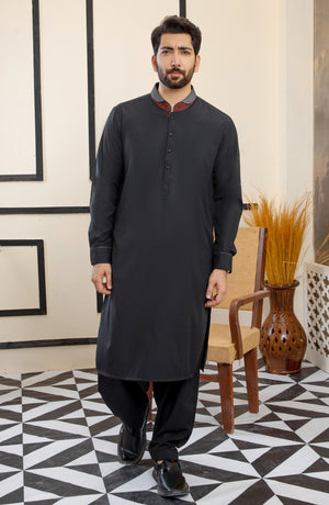 MEN KAMEEZ SHALWAR CASUAL BLACK