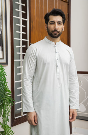 MEN KAMEEZ SHALWAR PLAIN LIGHT GREEN (7058702172334)