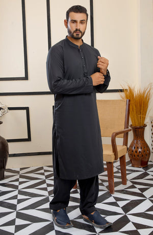 MEN KAMEEZ SHALWAR PLAIN BLACK