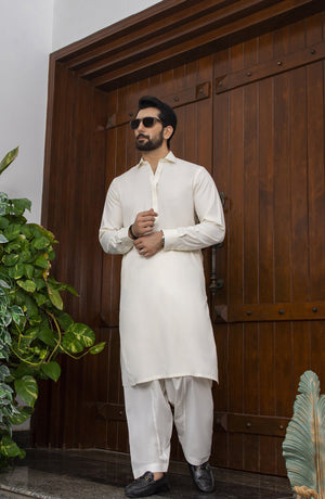 MEN CASUAL KAMEEZ SHALWAR CREAM