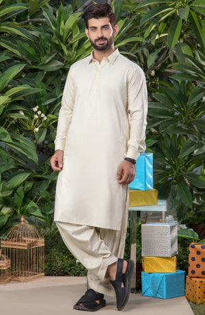 MEN KAMEEZ SHALWAR PLAIN PEACH (7006917296302)