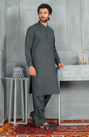 MEN KAMEEZ SHALWAR SEMI FORMAL BOTTLE GREEN (6930248728750)