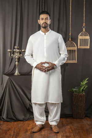 MEN KAMEEZ SHALWAR OFF WHITE