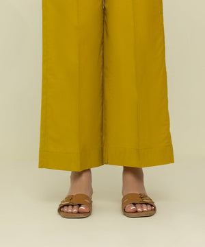 Womens Eid Pret Yellow Cotton Trousers