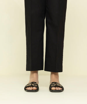 Womens Eid Pret Black Cotton Trousers