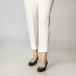 White Cambric Puff Printed Trouser PW2528