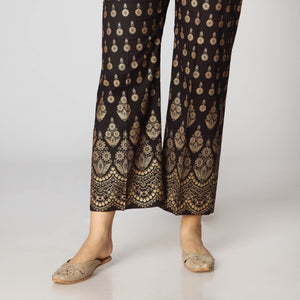 Black Cambric Puff Printed Trouser PW2530