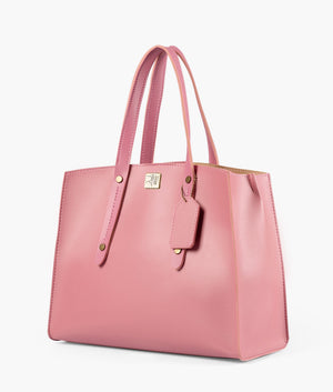 Pink multi compartment satchel bag