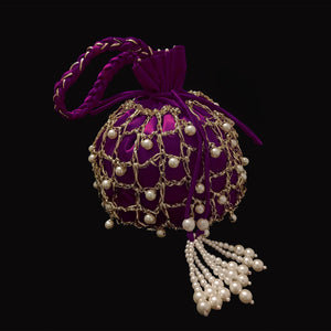 Zar - Gota Crochet Potli Bag- Purple