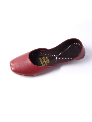 handmade red pure leather khussa for girls