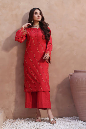 2PC Stitched Embroidered Khaddar Shirt & Trouser RKTE-2397