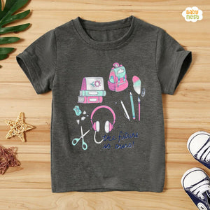 Future is Ours Half Sleeves T-shirt For Kids - Grey - SBT-322
