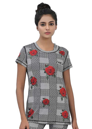 Trex - Floral Checked T Shirt - WPS-009