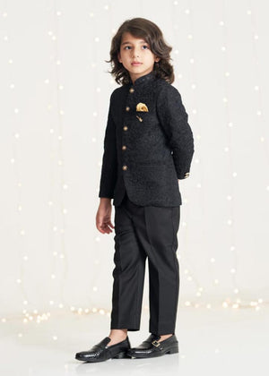 Black Embroidery Prince Coat