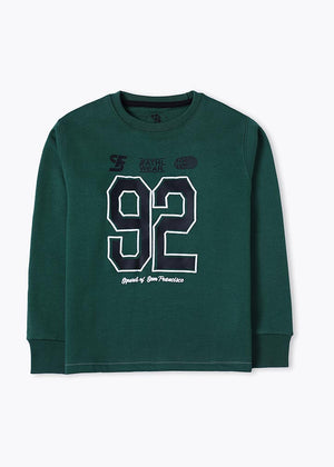 Green Numeric Graphic Sweatshirt