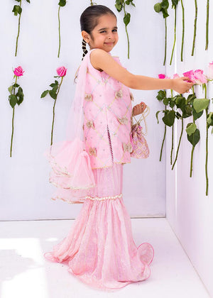 Emira 3D Bow Kamiz & Gharara - Blush Pink