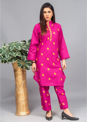 Fusia Pink - Embroidered - AKS-3023