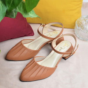 Plated Court Shoes - Brown