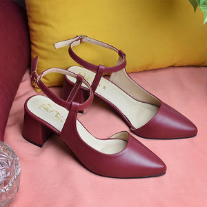 Ankle High Court Shoes - Maroon