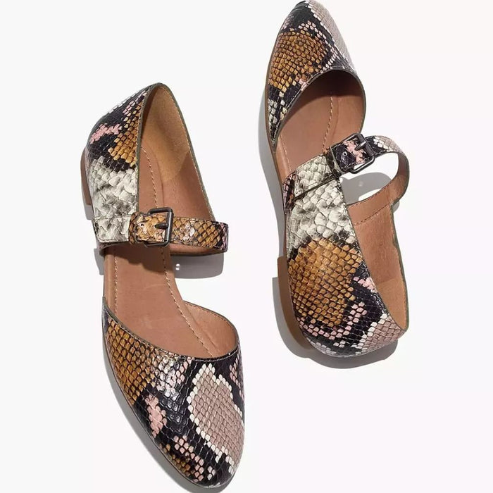 DSW - Madewell Alina Mary-Jane Flat in Snake Embossed Leather