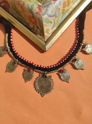 M.Z Accessories - Vintage indian rupee coin choker - M.Z 032