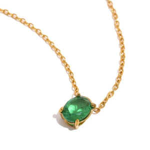Green  Luxury Cubic Zirconia Pendant Necklace